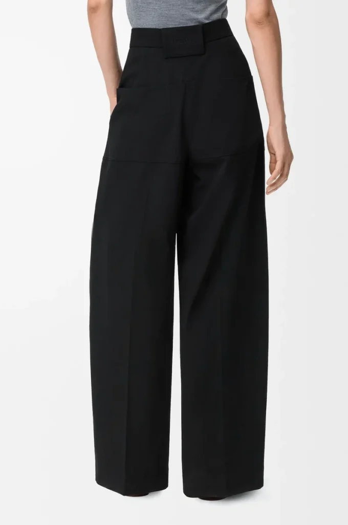 Pantalon cargo en laine Noir