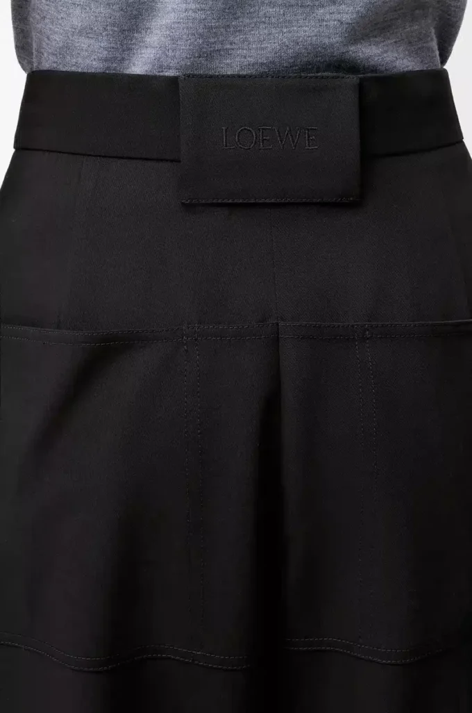 Pantalon cargo en laine Noir