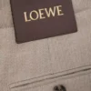 Pantalon ceinturé en laine Beige chiné