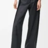 Pantalon à ceinture en laine Gris foncé