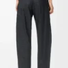 Pantalon à ceinture en laine Gris foncé