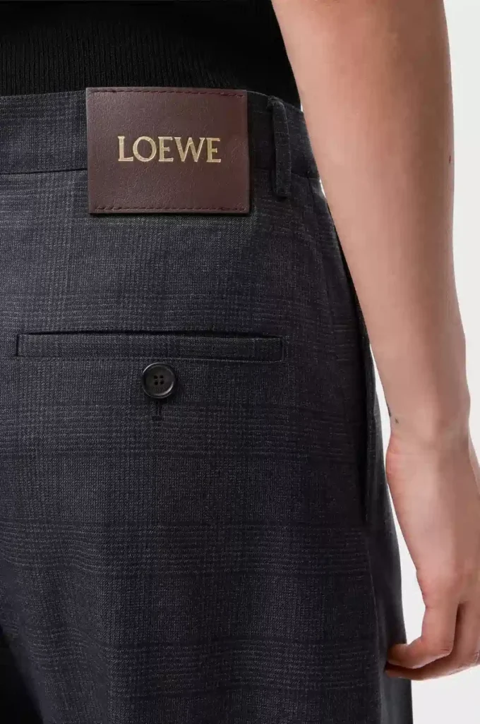 Pantalon à ceinture en laine Gris foncé