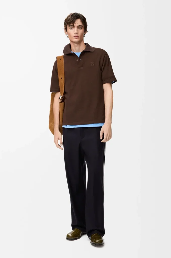 Pantalon à cordon en laine bleu marine