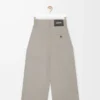 Pantalon court cache-cœur en laine beige clair mélangé