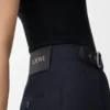 Pantalon court à ceinture en laine bleu marine