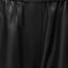 Pantalon court en cuir d&rsquo;agneau nappa et cuir de chèvre suédé Noir