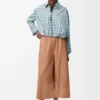 Pantalon court en cuir d&rsquo;agneau nappa et cuir de chèvre suédé Toffee