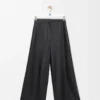 Pantalon court en cuir d&rsquo;agneau nappa Noir