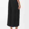 Pantalon court en viscose stretch Noir