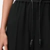 Pantalon court en viscose stretch Noir