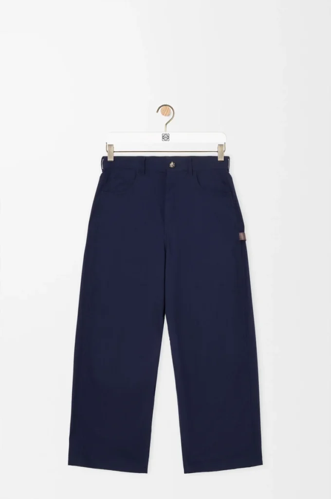 Pantalon de charpentier en coton bleu marine