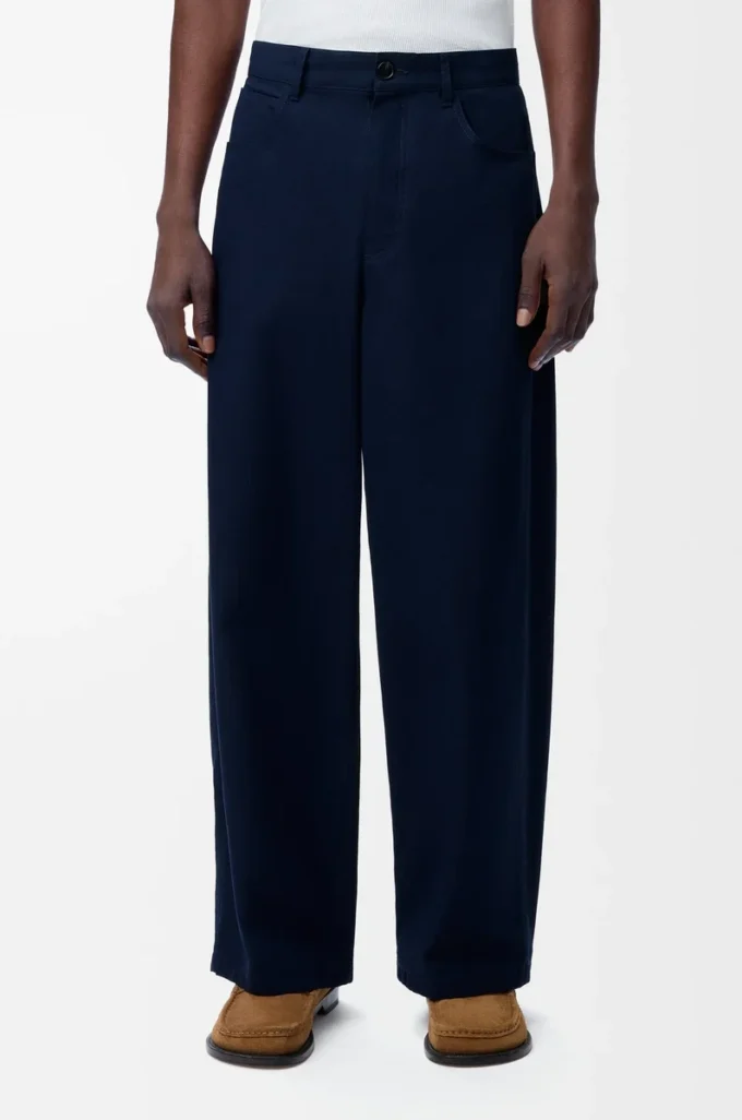 Pantalon de charpentier en coton bleu marine