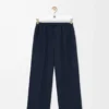 Pantalon de pyjama en soie bleu marine