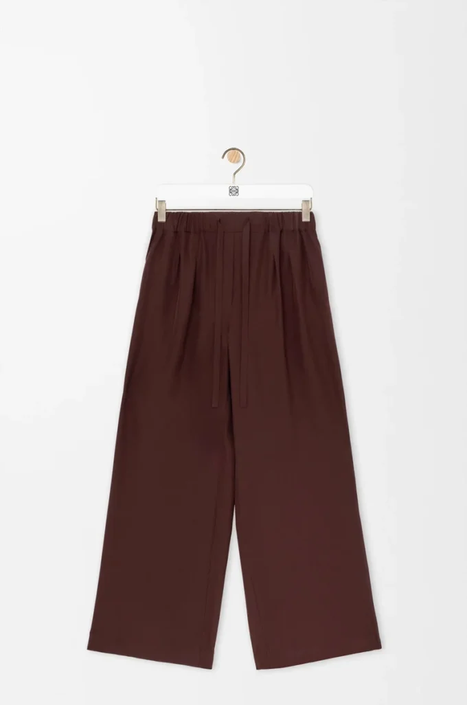 Pantalon de pyjama en soie Bordeaux
