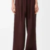 Pantalon de pyjama en soie Bordeaux