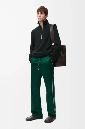 Pantalon de survêtement en jersey technique vert foncé