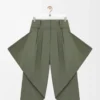 Pantalon en coton vert kaki