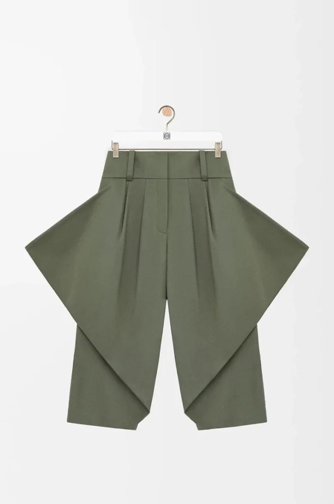 Pantalon en coton vert kaki
