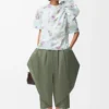 Pantalon en coton vert kaki