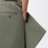 Pantalon en coton vert kaki