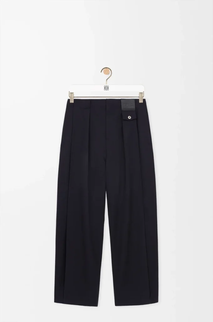 Pantalon en laine bleu marine foncé Pantalon en laine bleu marine foncé