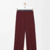 Pantalon en laine bordeaux