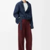 Pantalon en laine bordeaux