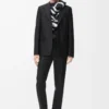 Pantalon en laine et soie Noir