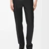 Pantalon en laine et soie Noir