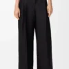 Pantalon en laine et soie Noir