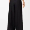 Pantalon en laine et soie Noir
