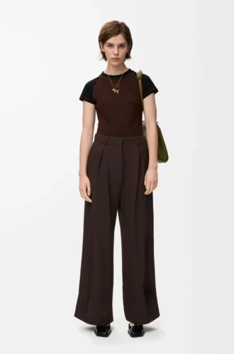 Pantalon en laine Marron