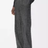 Pantalon en laine mélangée gris chiné