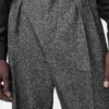 Pantalon en laine mélangée gris chiné