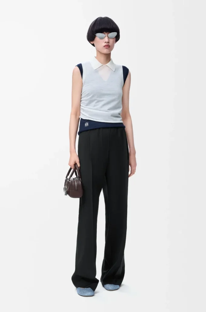 Pantalon en laine Noir