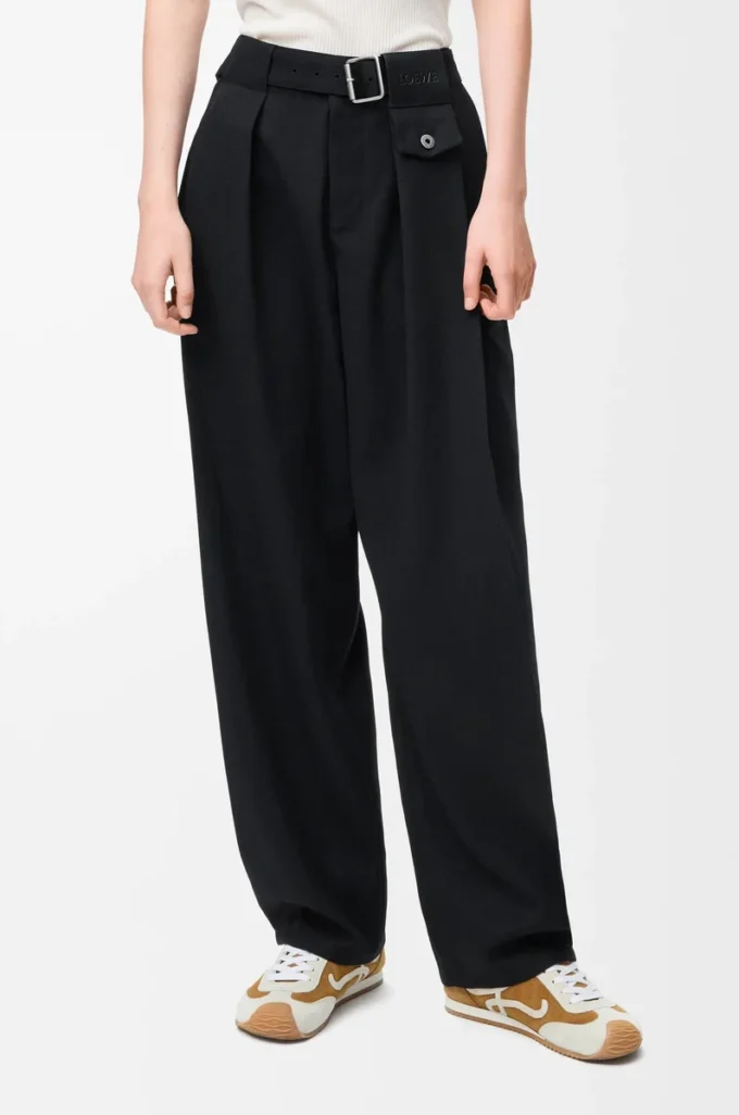 Pantalon en laine Noir