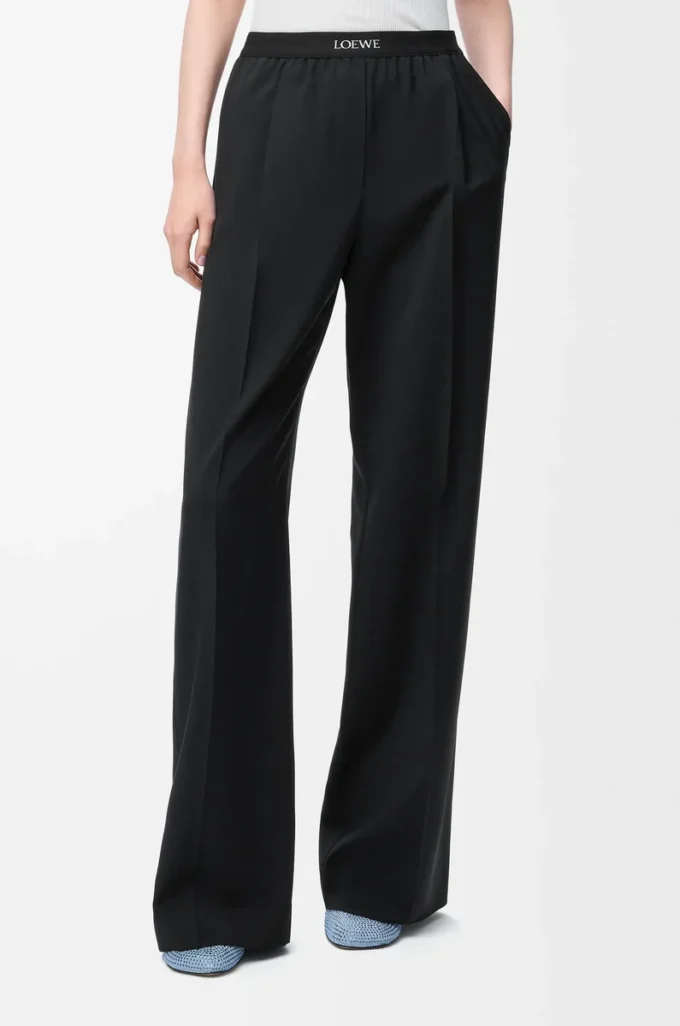 Pantalon en laine Noir