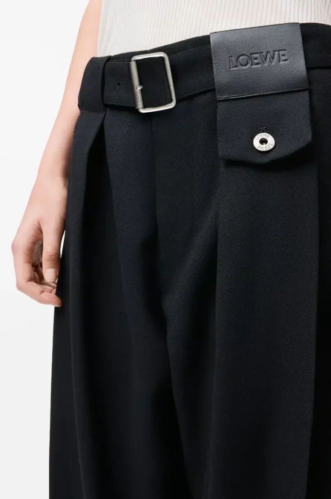Pantalon en laine Noir