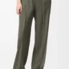 Pantalon en laine vert kaki