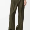 Pantalon en laine vert kaki