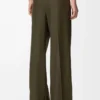 Pantalon en laine vert kaki