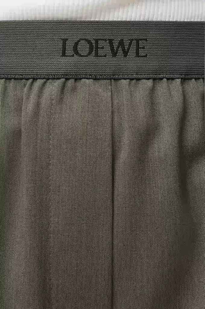 Pantalon en laine vert kaki