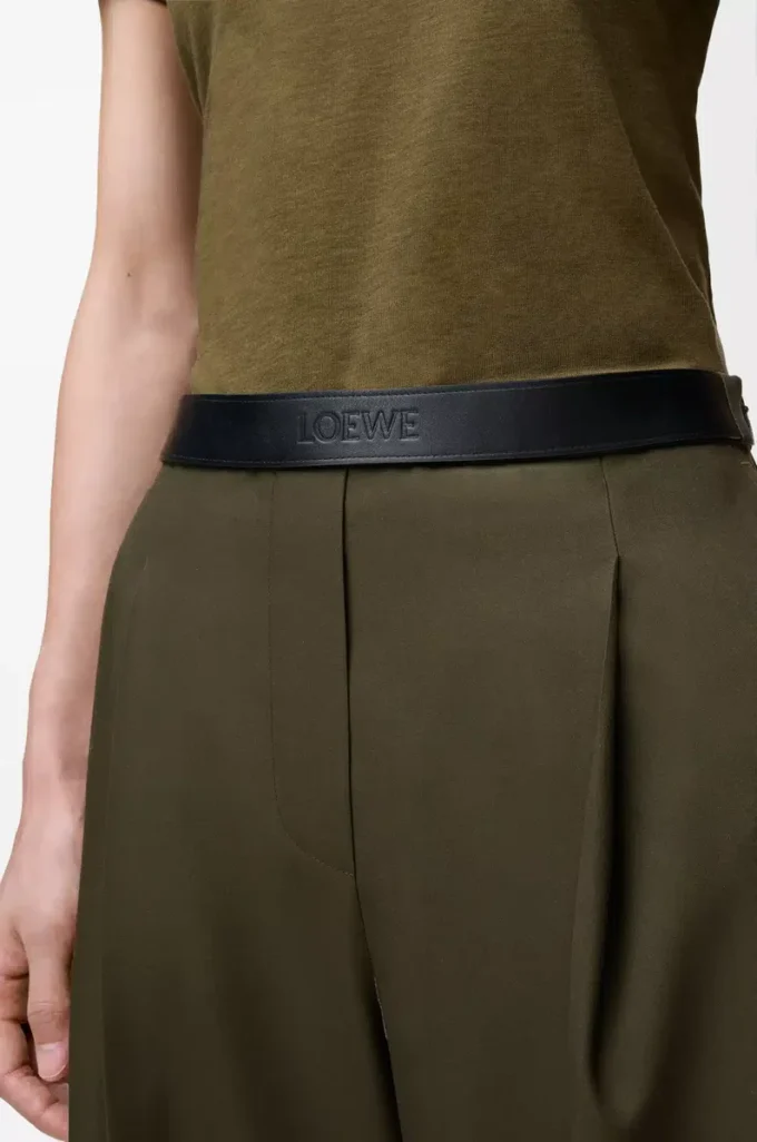 Pantalon en laine vert kaki