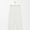 Pantalon en viscose mélangée stretch Blanc