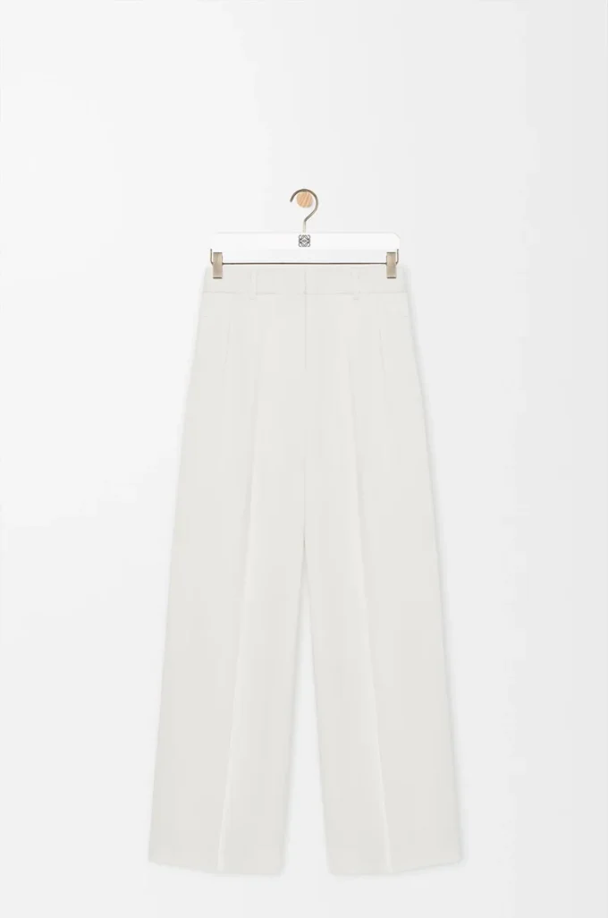 Pantalon en viscose mélangée stretch Blanc