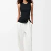Pantalon en viscose mélangée stretch Blanc