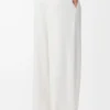 Pantalon en viscose mélangée stretch Blanc