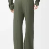 Pantalon en viscose mélangée vert kaki