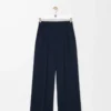 Pantalon en viscose stretch bleu nuit