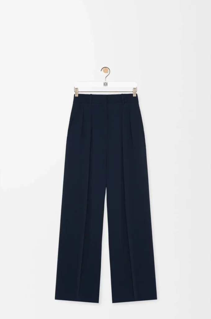 Pantalon en viscose stretch bleu nuit